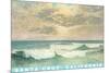 Waves under Mottled Sky, Santa Cruz, California-null-Mounted Premium Giclee Print