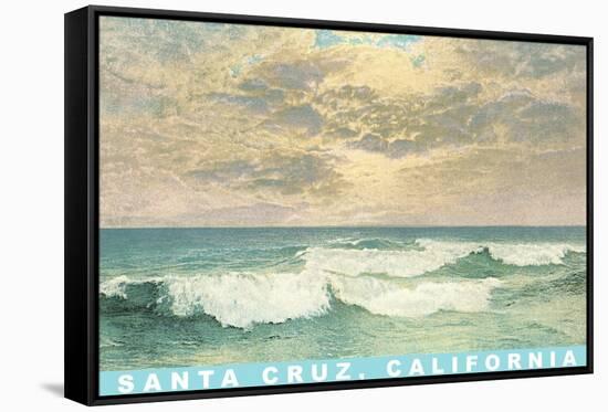 Waves under Mottled Sky, Santa Cruz, California-null-Framed Stretched Canvas