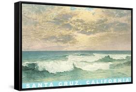 Waves under Mottled Sky, Santa Cruz, California-null-Framed Stretched Canvas