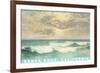 Waves under Mottled Sky, Santa Cruz, California-null-Framed Art Print