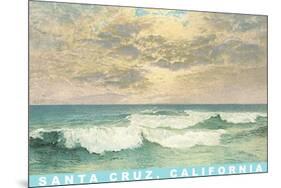 Waves under Mottled Sky, Santa Cruz, California-null-Mounted Art Print