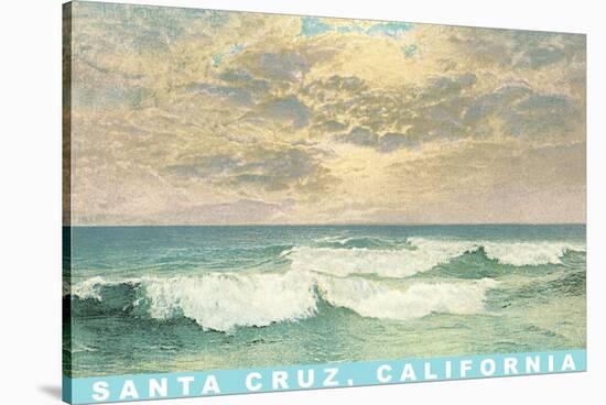 Waves under Mottled Sky, Santa Cruz, California-null-Stretched Canvas