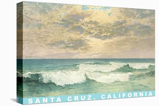 Waves under Mottled Sky, Santa Cruz, California-null-Stretched Canvas