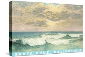 Waves under Mottled Sky, Santa Cruz, California-null-Stretched Canvas