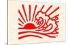 Waves under the Red Sun-Chinese Government-Stretched Canvas