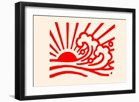 Waves under the Red Sun-Chinese Government-Framed Art Print