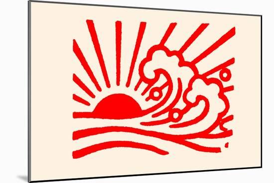 Waves under the Red Sun-Chinese Government-Mounted Art Print