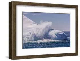Waves Washing over Iceberg Near Elephant Island, South Shetland Islands, Antarctica, Polar Regions-Michael Nolan-Framed Photographic Print