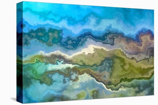 Wavescape Blue And Green-Cora Niele-Stretched Canvas