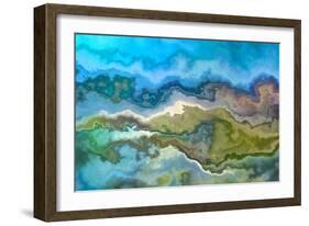 Wavescape Blue And Green-Cora Niele-Framed Giclee Print