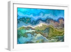 Wavescape Blue And Green-Cora Niele-Framed Giclee Print