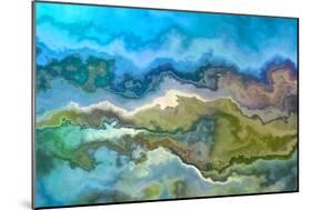 Wavescape Blue And Green-Cora Niele-Mounted Giclee Print