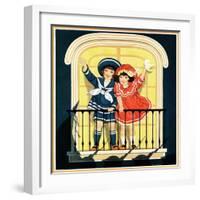 Waving at the Parade - Child Life-Hazel Frazee-Framed Giclee Print