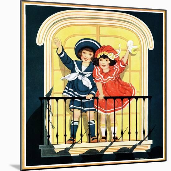 Waving at the Parade - Child Life-Hazel Frazee-Mounted Giclee Print