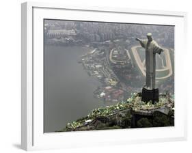 Waving Flags in Rio De Janeiro after Brazil Was Officially Chosen by Fifa as Host of 2014 World Cup-null-Framed Photographic Print