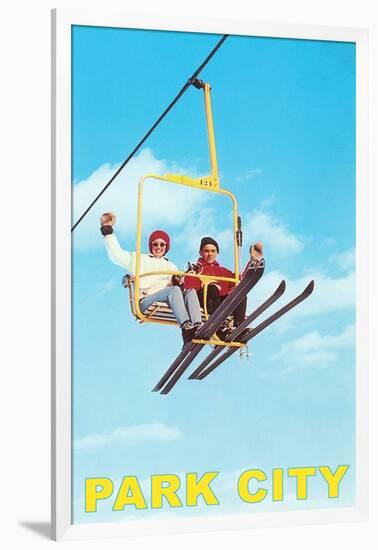 Waving from Ski Lift, Park City, Utah-null-Framed Art Print