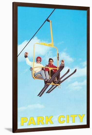 Waving from Ski Lift, Park City, Utah-null-Framed Art Print