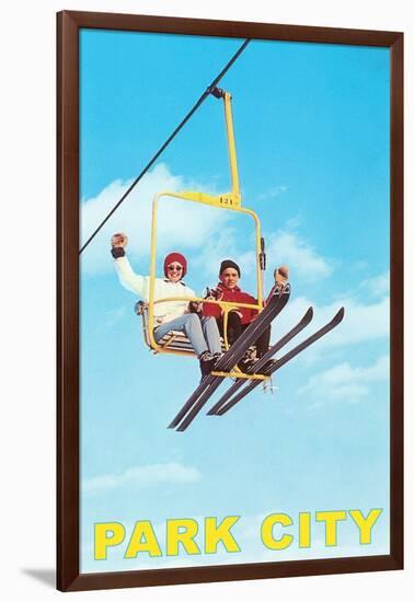 Waving from Ski Lift, Park City, Utah-null-Framed Art Print