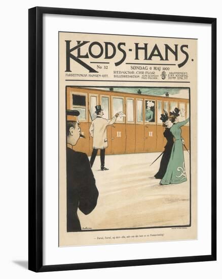 Waving Goodbye to Travellers on a Danish Railway Train-Paul Fischer-Framed Art Print