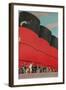 Waving People with Ocean Liner Smoke Stacks-Found Image Press-Framed Giclee Print