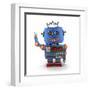 Waving Vintage Toy Robot-badboo-Framed Art Print