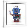 Waving Vintage Toy Robot-badboo-Framed Art Print