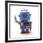 Waving Vintage Toy Robot-badboo-Framed Art Print