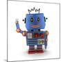 Waving Vintage Toy Robot-badboo-Mounted Art Print