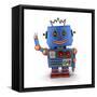 Waving Vintage Toy Robot-badboo-Framed Stretched Canvas