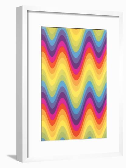 Wavy Rainbow Motif-null-Framed Art Print