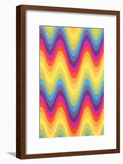 Wavy Rainbow Motif-null-Framed Art Print