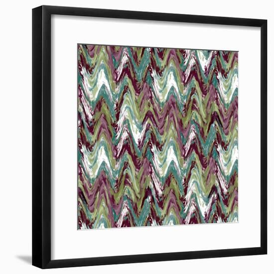 Wavy Stripe Aubergine-Bill Jackson-Framed Giclee Print