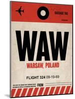 WAW Warsaw Luggage Tag I-NaxArt-Mounted Art Print