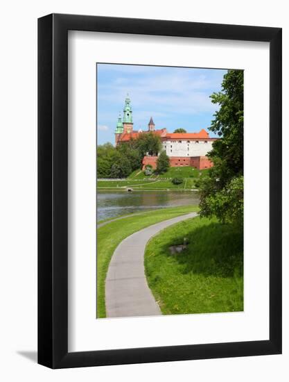 Wawel Castle and Vistula Boulevards in Cracow-majeczka-majeczka-Framed Photographic Print