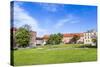 Wawel Castle on Sunny Day with Blue Sky and White Clouds-Jorg Hackemann-Stretched Canvas