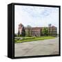 Wawel Castle on Sunny Day with Blue Sky and White Clouds-Jorg Hackemann-Framed Stretched Canvas