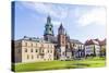 Wawel Castle on Sunny Day with Blue Sky and White Clouds-Jorg Hackemann-Stretched Canvas