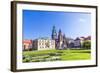 Wawel Castle on Sunny Day with Blue Sky and White Clouds-Jorg Hackemann-Framed Photographic Print