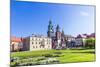 Wawel Castle on Sunny Day with Blue Sky and White Clouds-Jorg Hackemann-Mounted Photographic Print