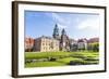 Wawel Castle on Sunny Day with Blue Sky and White Clouds-Jorg Hackemann-Framed Photographic Print