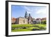 Wawel Castle on Sunny Day with Blue Sky and White Clouds-Jorg Hackemann-Framed Photographic Print