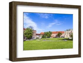 Wawel Castle on Sunny Day with Blue Sky and White Clouds-Jorg Hackemann-Framed Photographic Print