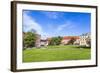 Wawel Castle on Sunny Day with Blue Sky and White Clouds-Jorg Hackemann-Framed Photographic Print