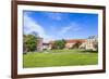 Wawel Castle on Sunny Day with Blue Sky and White Clouds-Jorg Hackemann-Framed Photographic Print