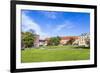 Wawel Castle on Sunny Day with Blue Sky and White Clouds-Jorg Hackemann-Framed Photographic Print