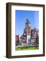 Wawel Castle on Sunny Day with Blue Sky and White Clouds-Jorg Hackemann-Framed Photographic Print