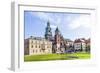 Wawel Castle on Sunny Day with Blue Sky and White Clouds-Jorg Hackemann-Framed Photographic Print