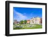 Wawel Castle on Sunny Day with Blue Sky and White Clouds-Jorg Hackemann-Framed Photographic Print