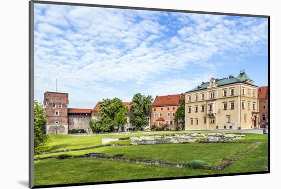 Wawel Castle on Sunny Day with Blue Sky and White Clouds-Jorg Hackemann-Mounted Photographic Print