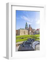 Wawel Castle on Sunny Day with Blue Sky and White Clouds-Jorg Hackemann-Framed Photographic Print